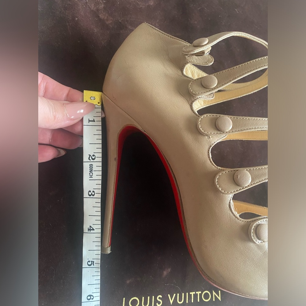 Christian Louboutin strappy snap button heel ankle booties sz. 38 - Picture 13 of 15